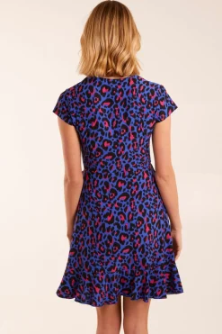 Leopard Print Wrap Mini Dress