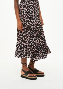 Leopard Spot Wrap Skirt-Leopard Print