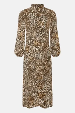 Leopard Wrap Waist Dress