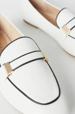Lettie Contrast Piping Snaffle Loafers