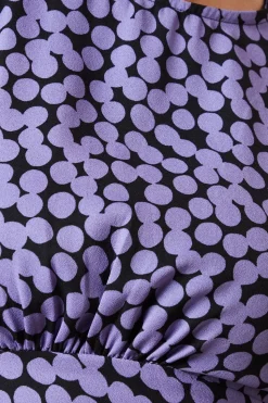 Lilac Spot Empire Midi Dress