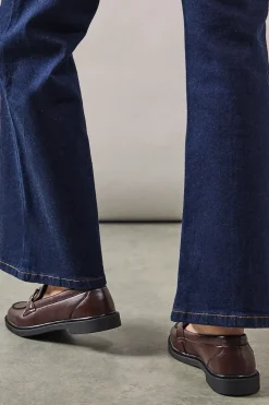 Lineka Faux Leather Metal Snaffle Smart Loafers