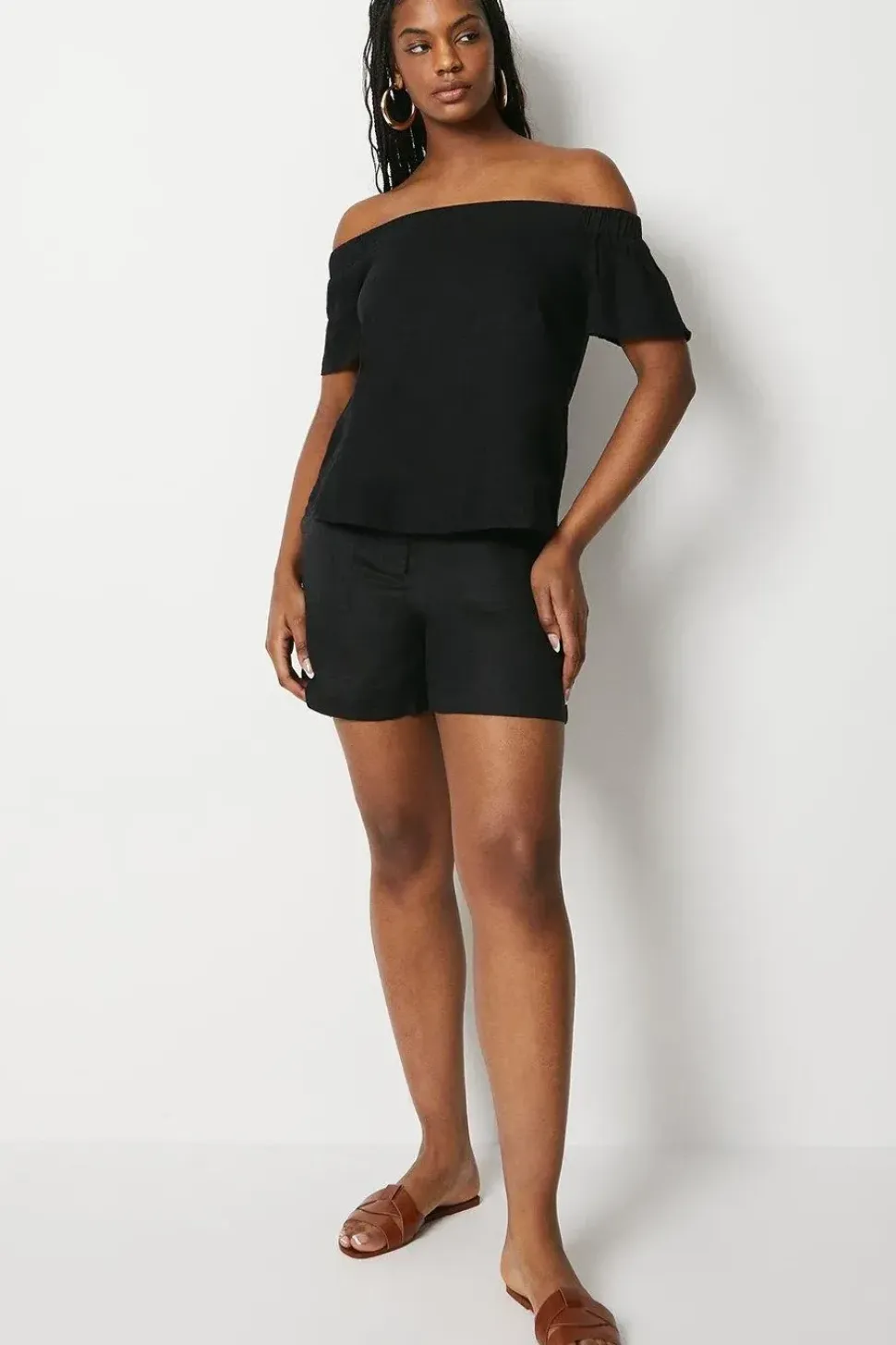 Linen Bardot Top
