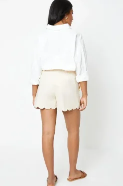 Linen Belted Tailored Shorts