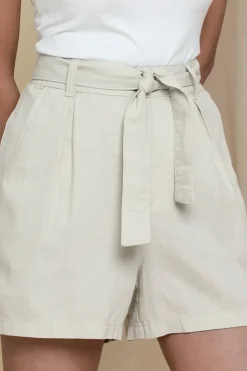Linen Blend 'Laurence' Shorts With Self Tie Belt