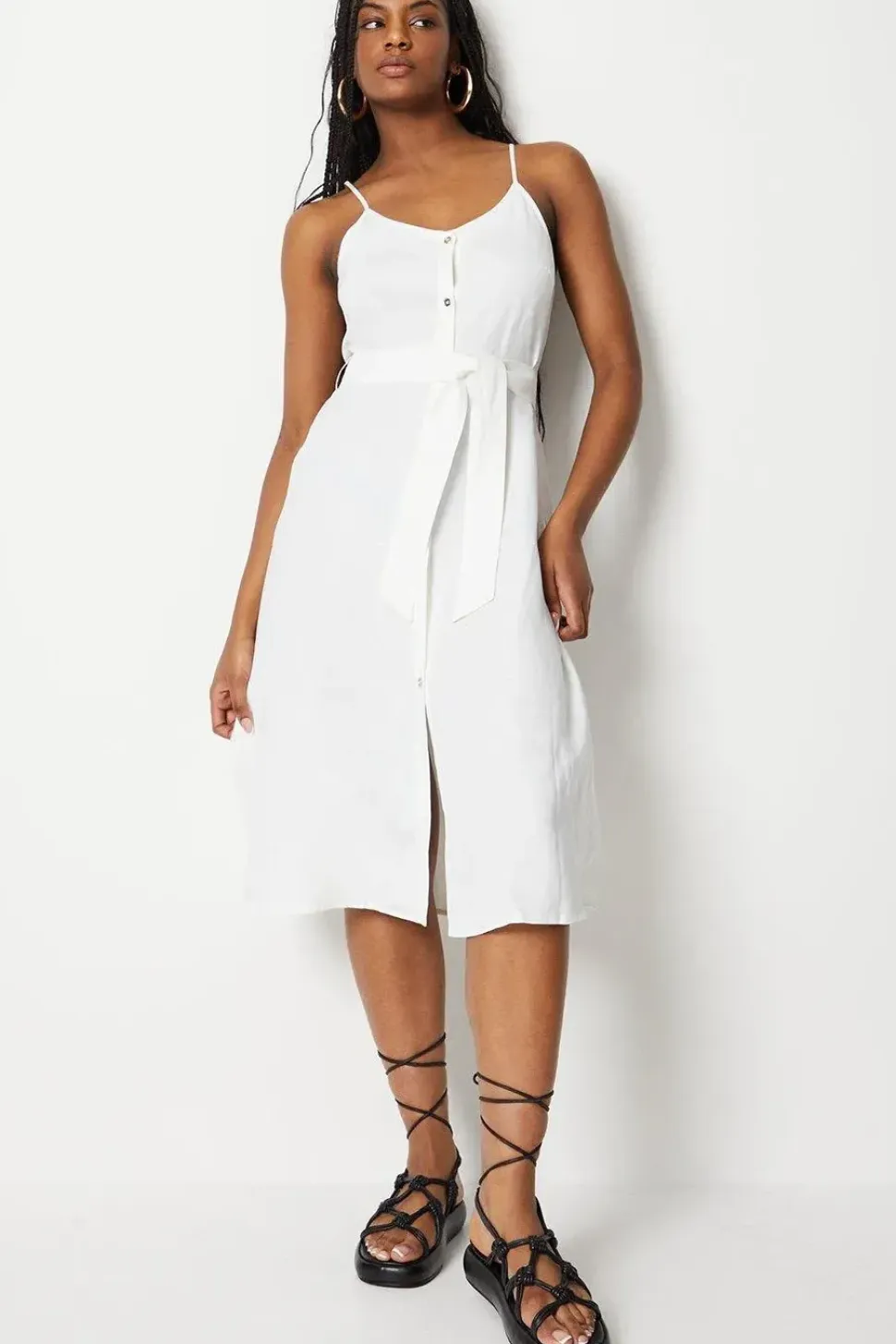 Linen Button Through Sundress