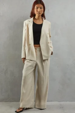 Linen Double Breasted Relaxed Blazer