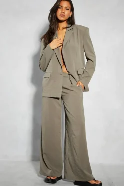 Linen Look Boxy Tailored Trouser