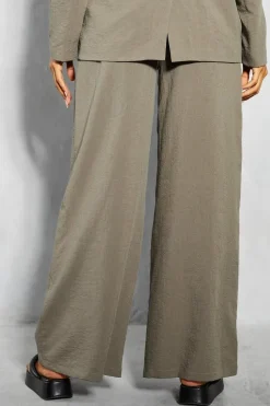 Linen Look Boxy Tailored Trouser