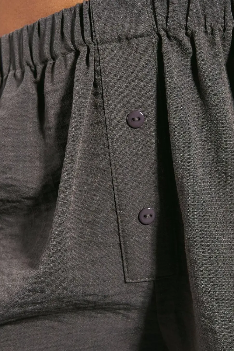 Linen Look Button Front Shorts