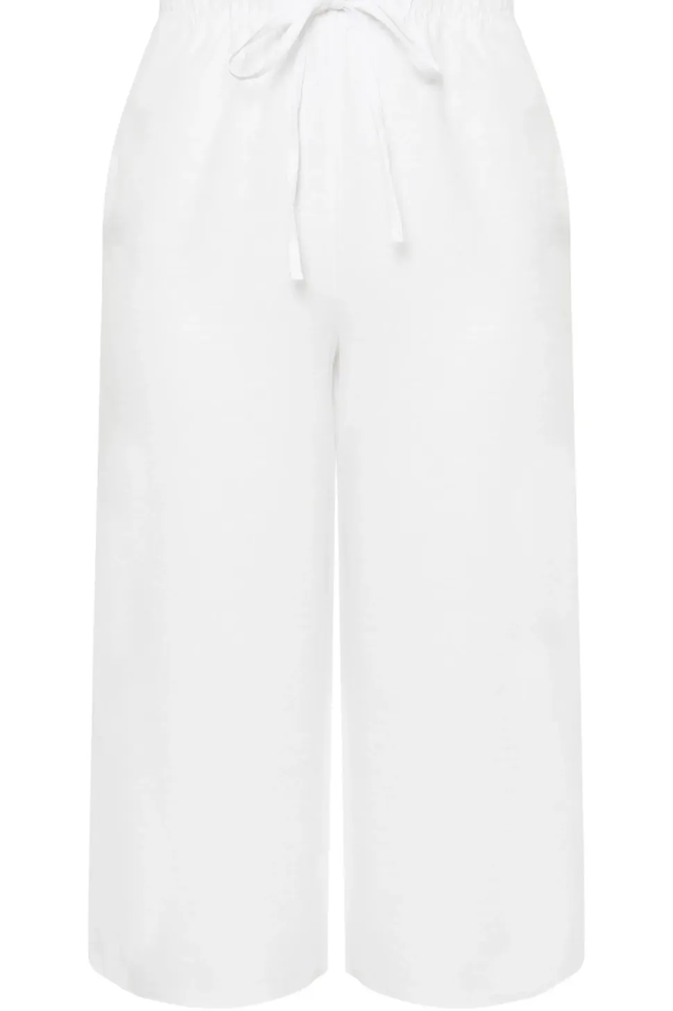 Linen Look Cropped Trousers