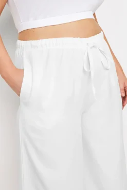 Linen Look Cropped Trousers