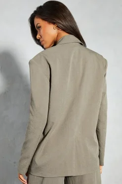 Linen Look Oversized Tailored Blazer