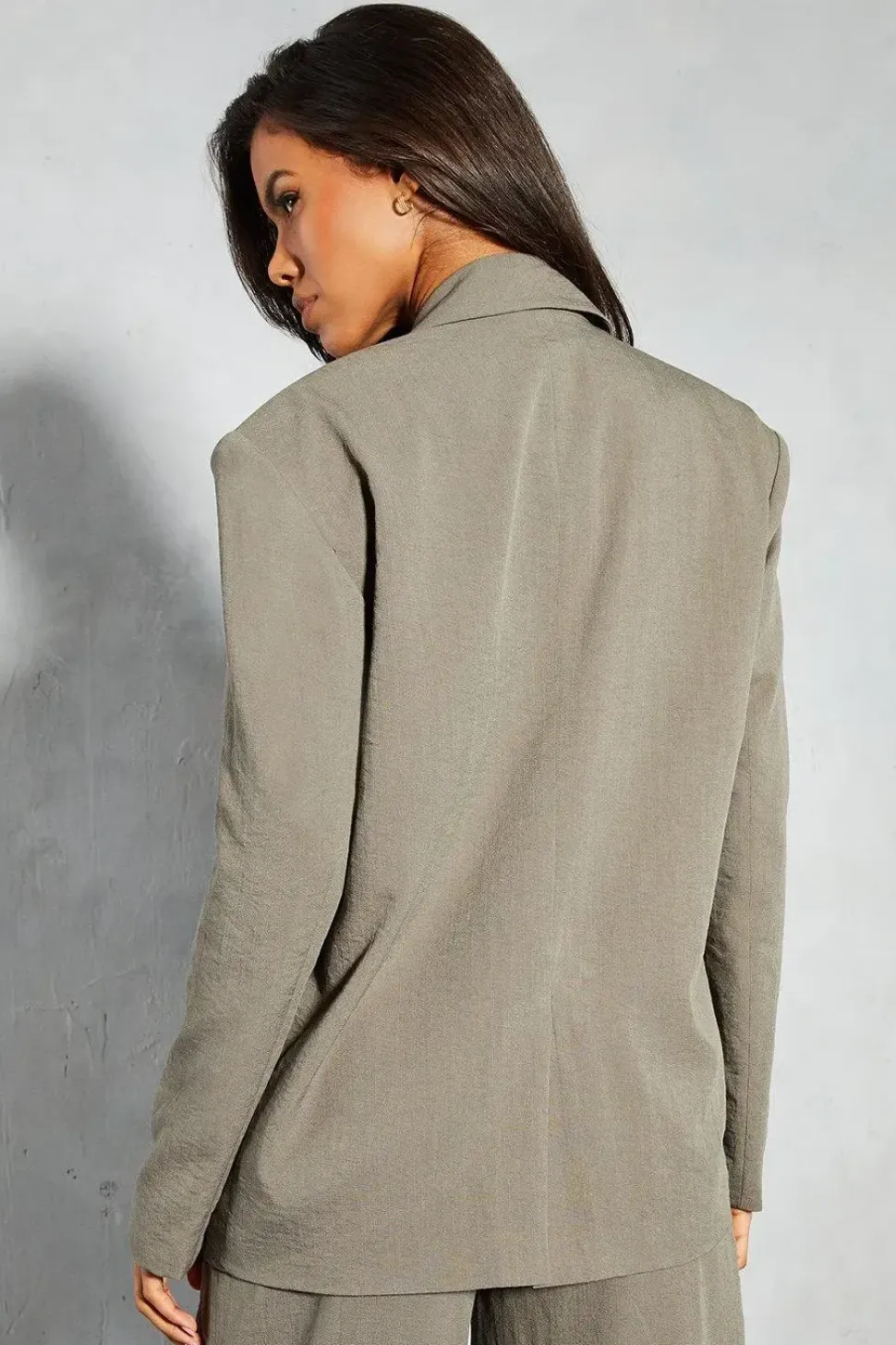 Linen Look Oversized Tailored Blazer