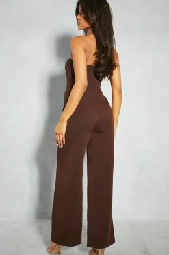 Linen Look Utility Bandeau Jumpsuit