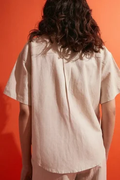 Linen Mix Short Sleeve Shirt