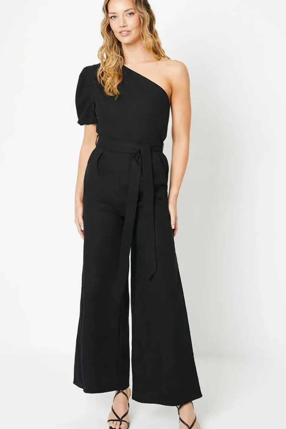 Linen One Shoulder Jumpsuit