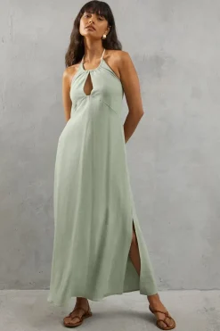 Linen Rope Tie Midi Sundress