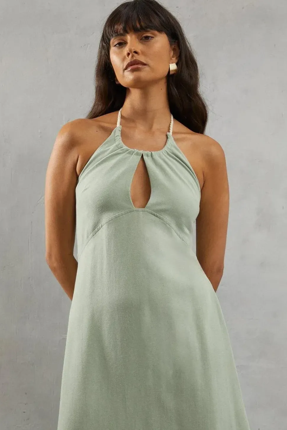 Linen Rope Tie Midi Sundress