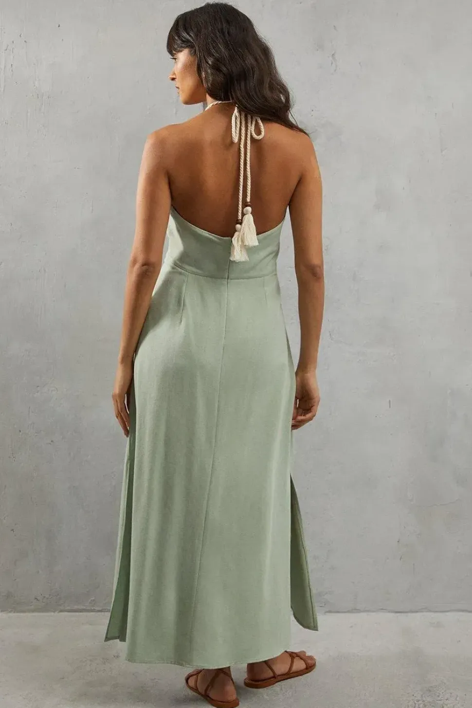 Linen Rope Tie Midi Sundress