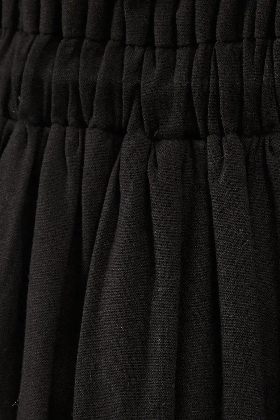 Linen Shirred Body Hem Detailed Maxi Dress