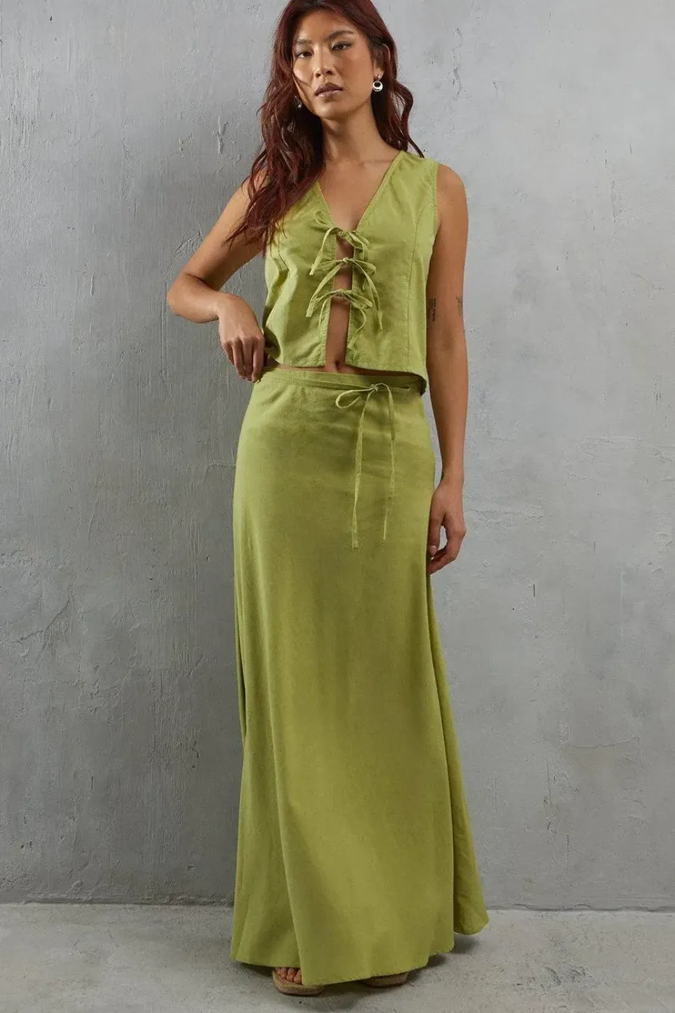 Linen Tie Front Top