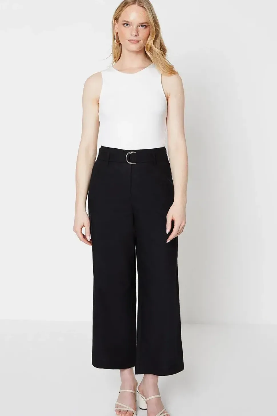 Linen Wide Leg Belted Trouser