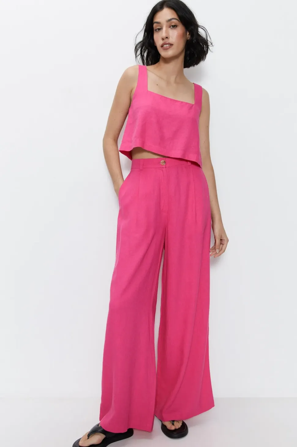 Linen Wide Leg Trousers