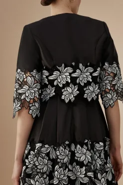 Lisa Tan Lace Hem Jacket