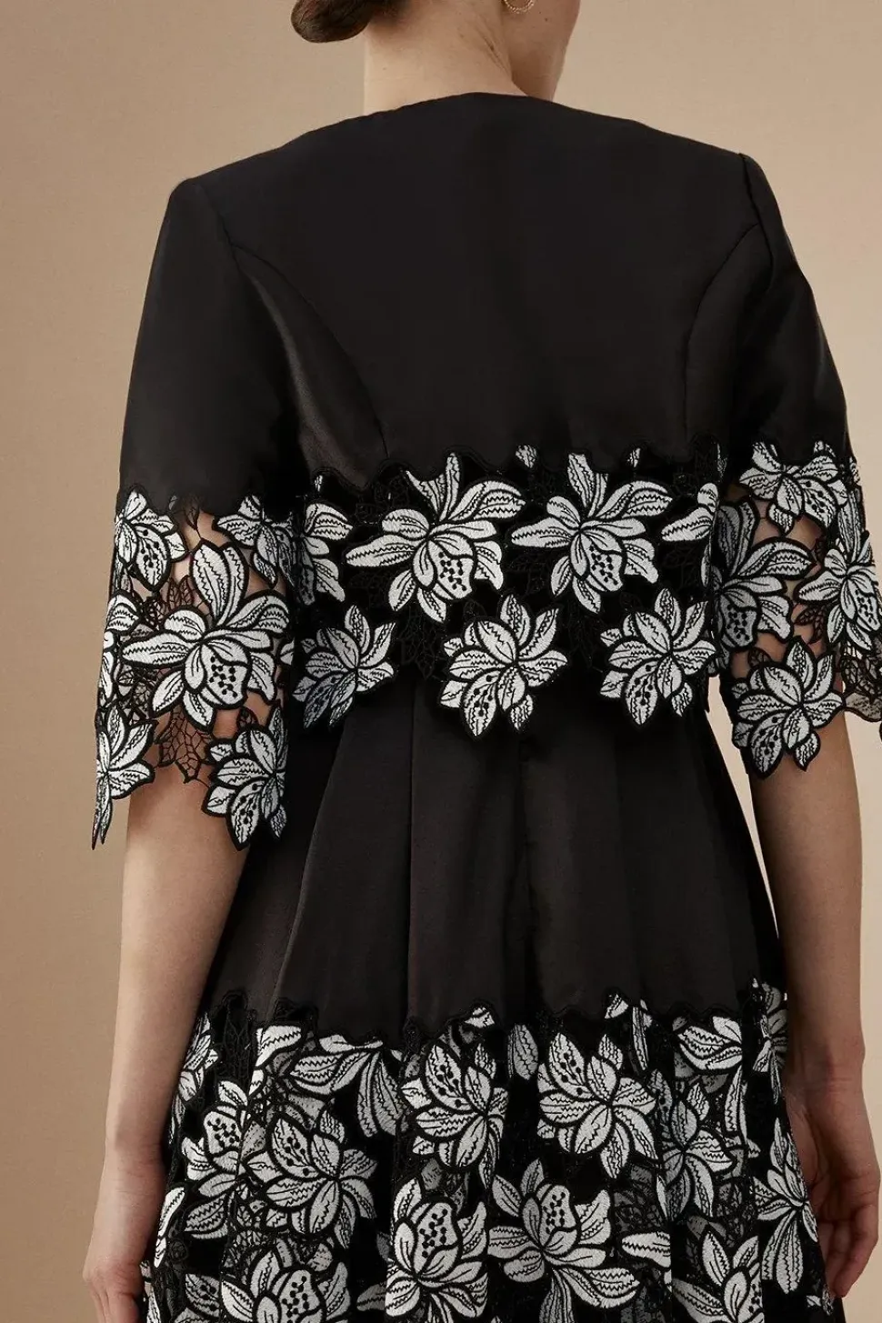 Lisa Tan Lace Hem Jacket