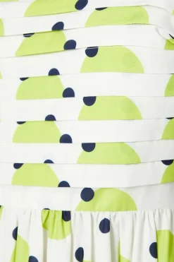 Lisa Tan Spot Print Balloon Hem Tie Shoulder Maxi Dress