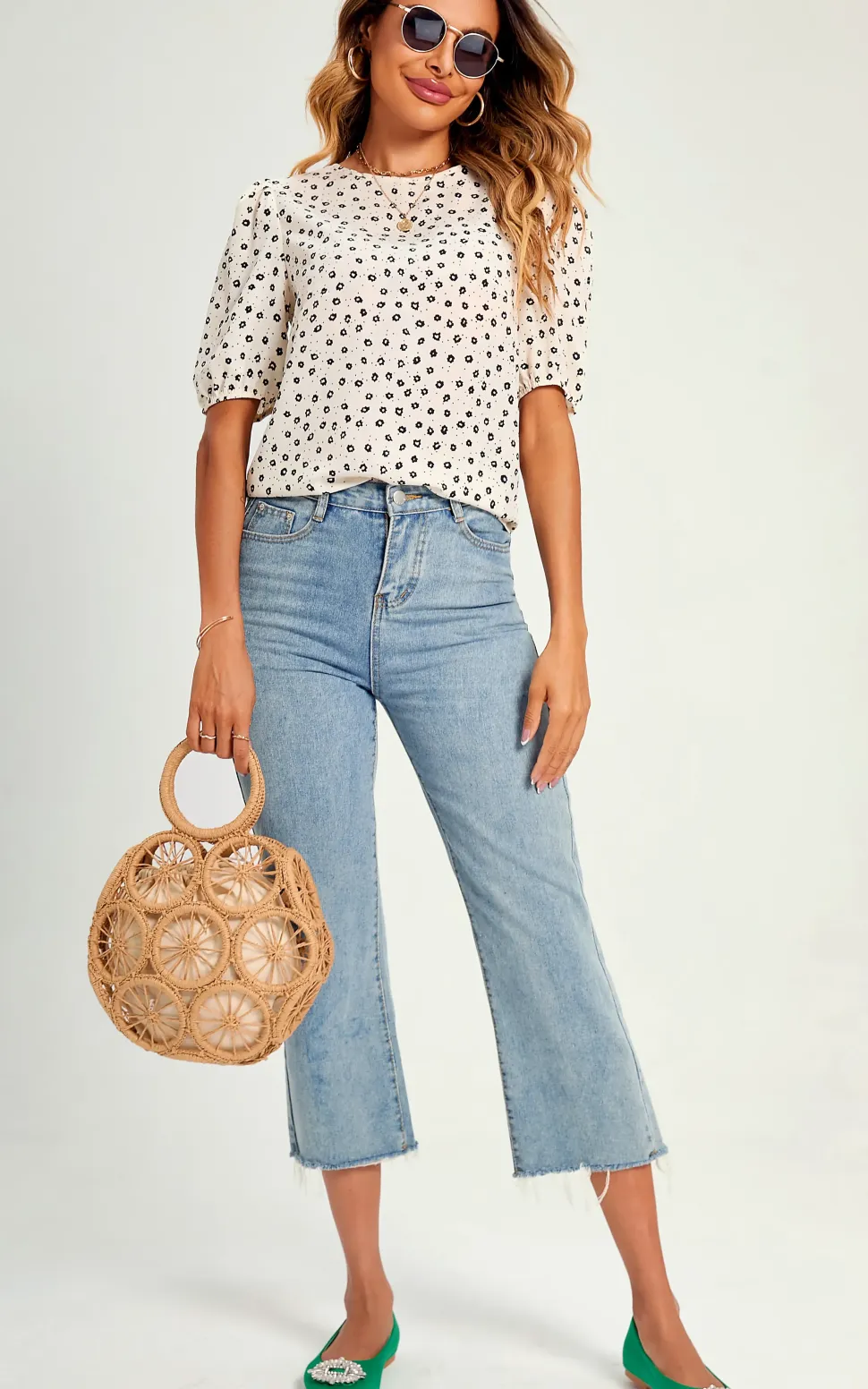 Little Flower Top/Blouse In White