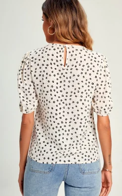 Little Flower Top/Blouse In White