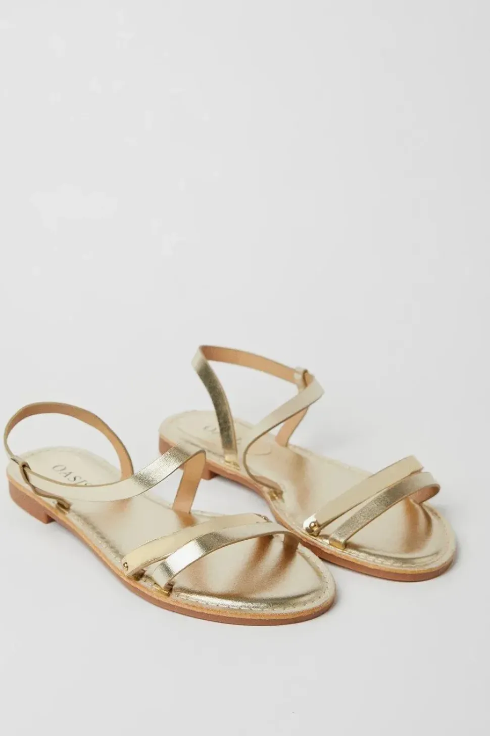 Lola Metallic Strappy Flat Sandals