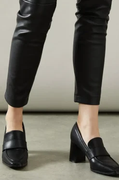 Lola Square Toe High Heel Penny Loafers