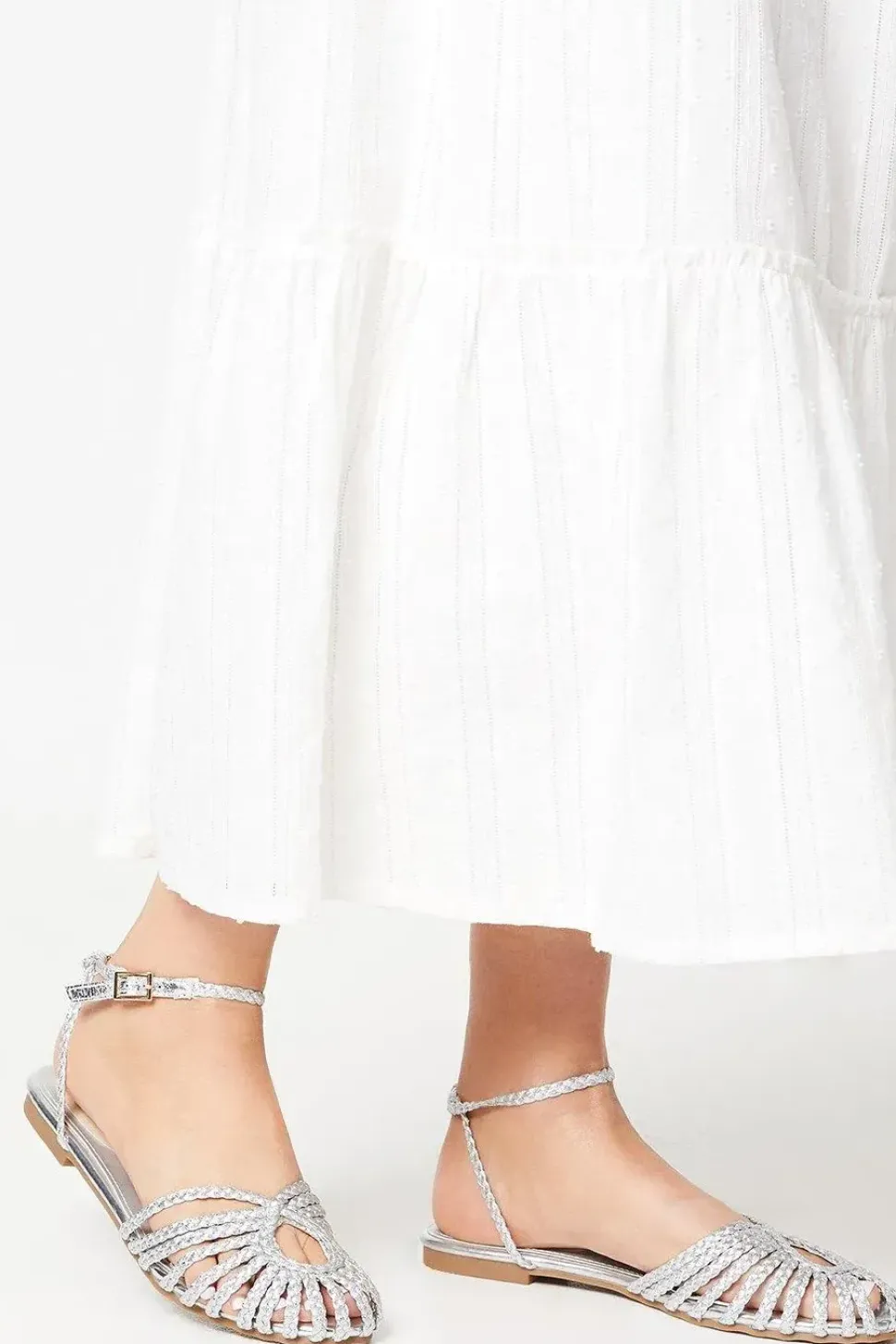 Loliltas Plaited Ankle Strap Flat Sandals