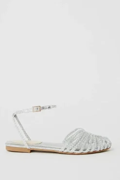 Loliltas Plaited Ankle Strap Flat Sandals