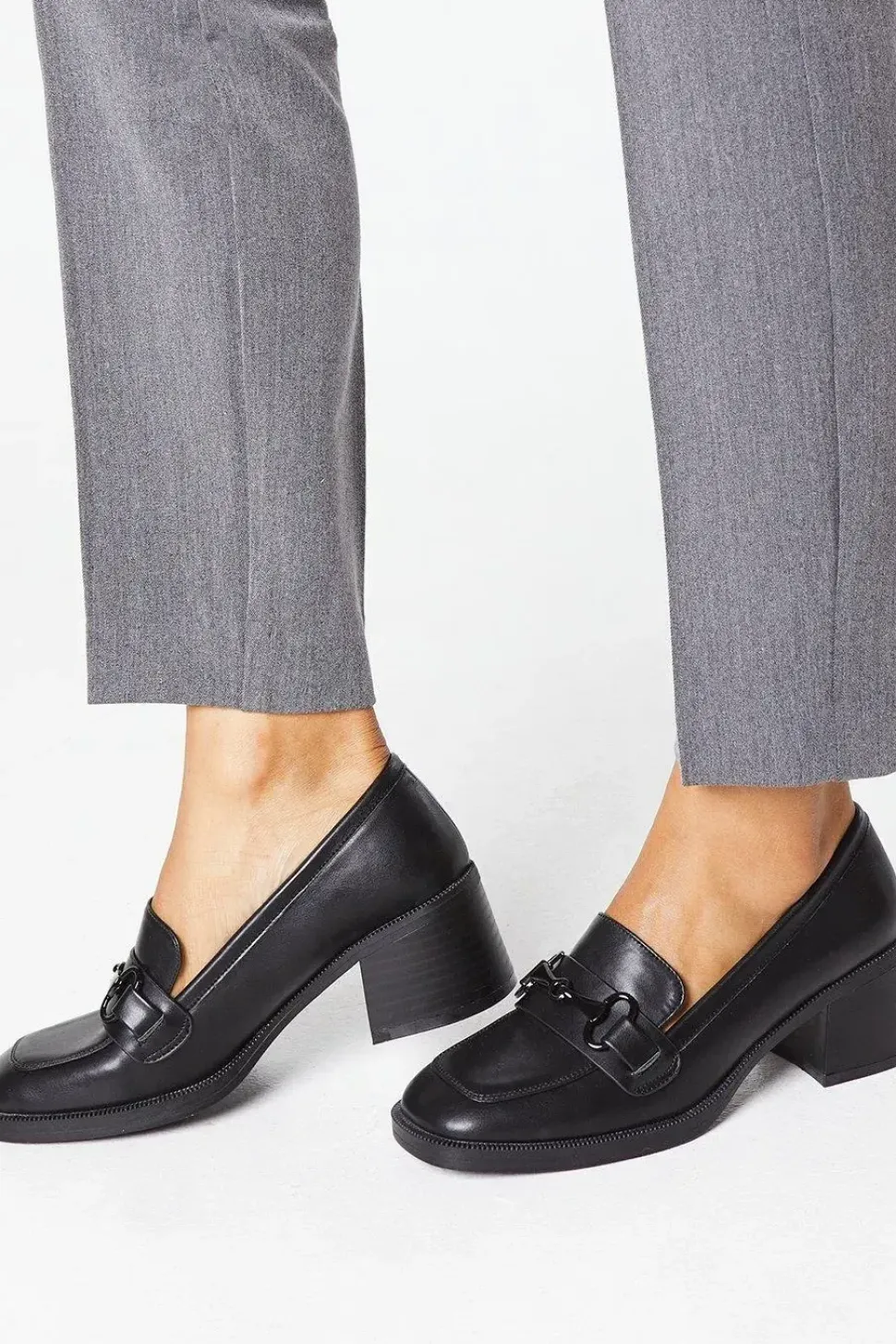 Lolita High Block Heel Snaffle Detail Loafer