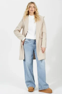 Long Hooded Jacket with Belt