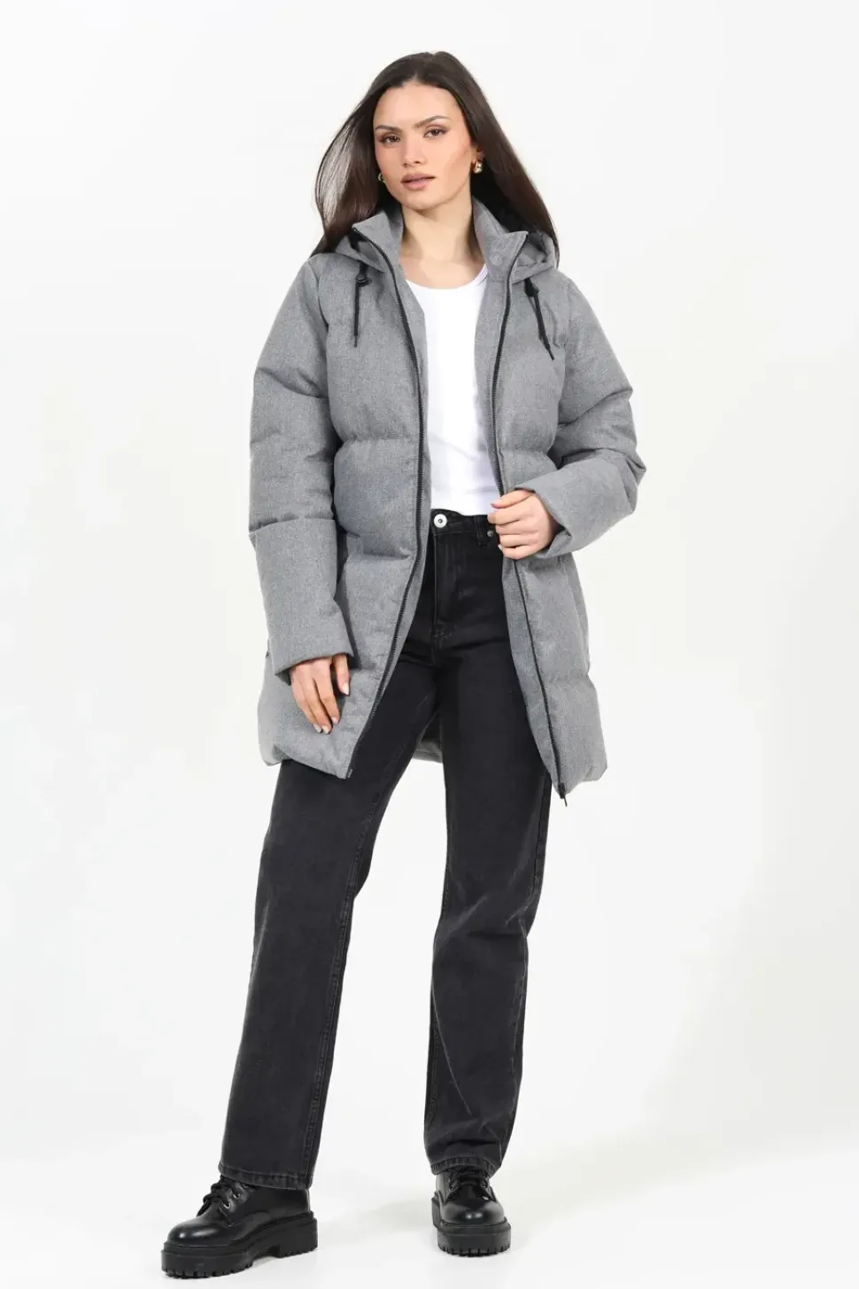 Long Hooded Padded Jacket