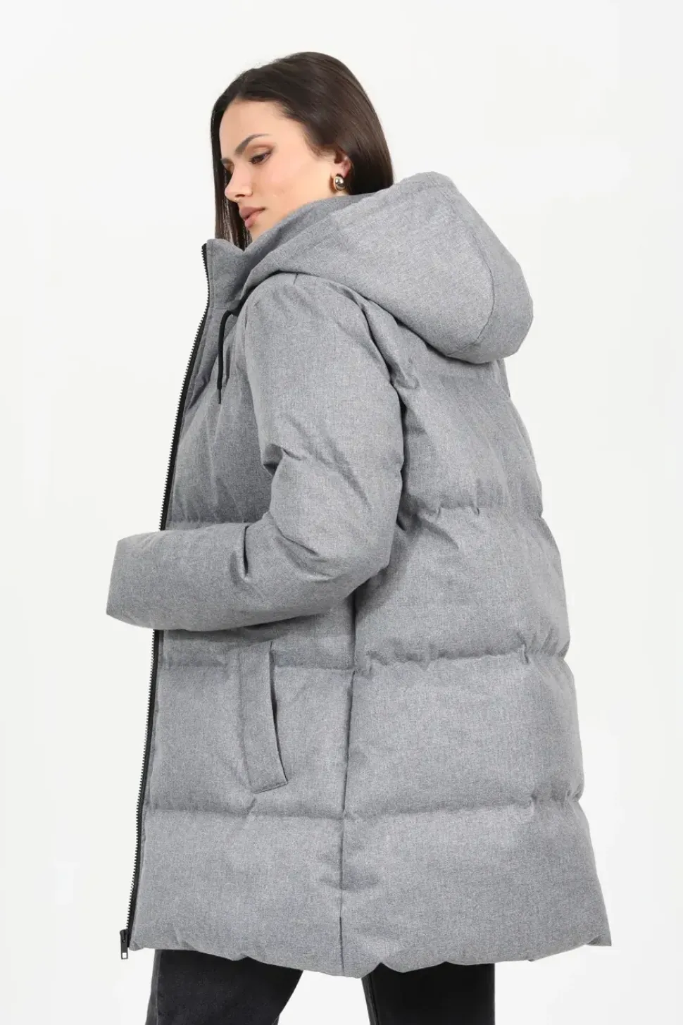 Long Hooded Padded Jacket