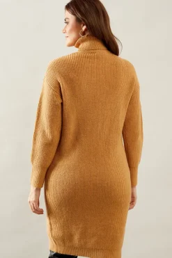 Longline Button Wrap Knitted Tunic