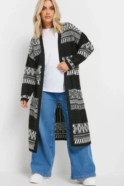 Longline Fairisle Cable Knit Cardigan
