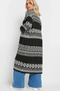 Longline Fairisle Cable Knit Cardigan