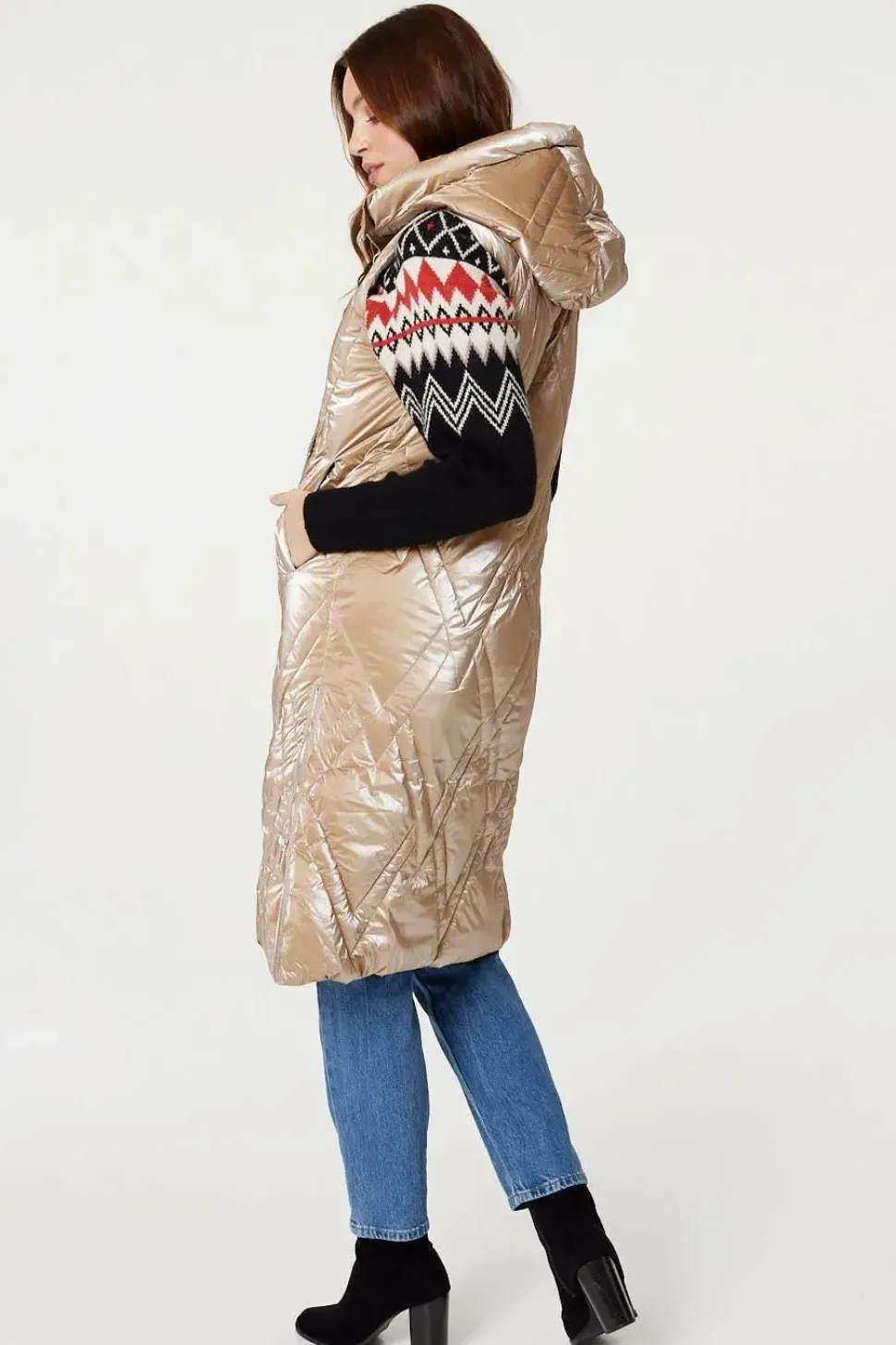 Longline Hooded Puffer Vest