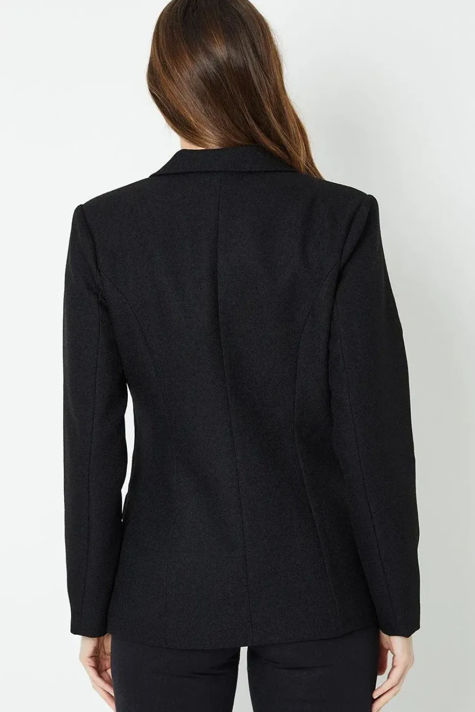 Longline Textured Double Breasted Blazer