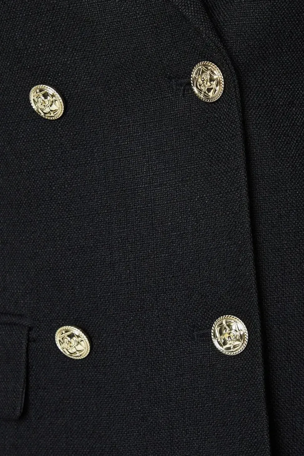 Longline Textured Double Breasted Blazer