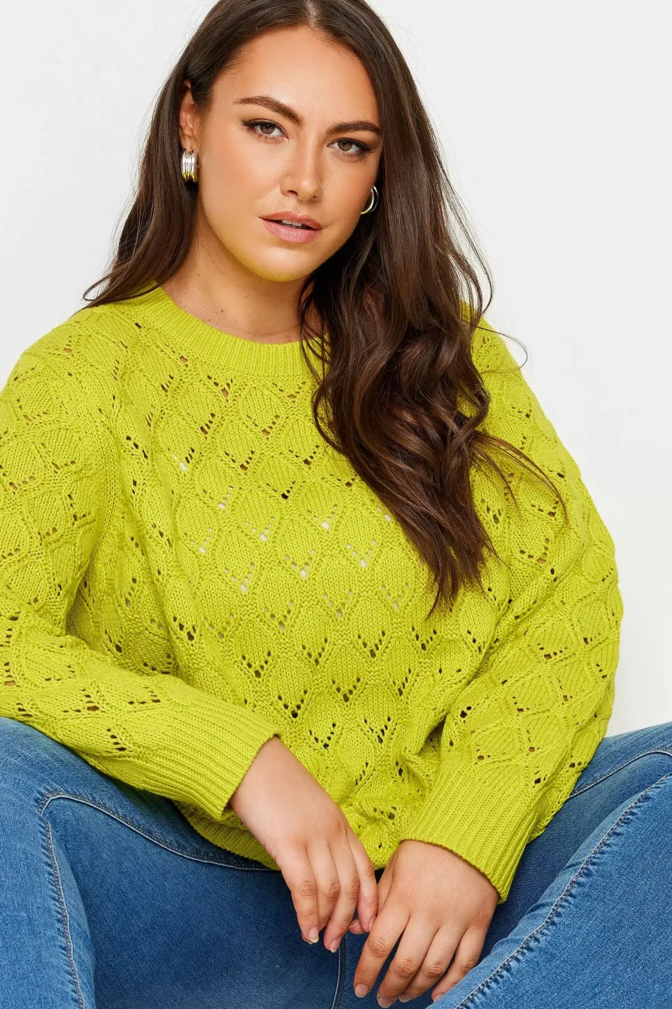 Long Sleeved Pointelle Jumper