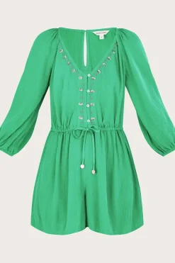 Long Sleeve Embellished Romper