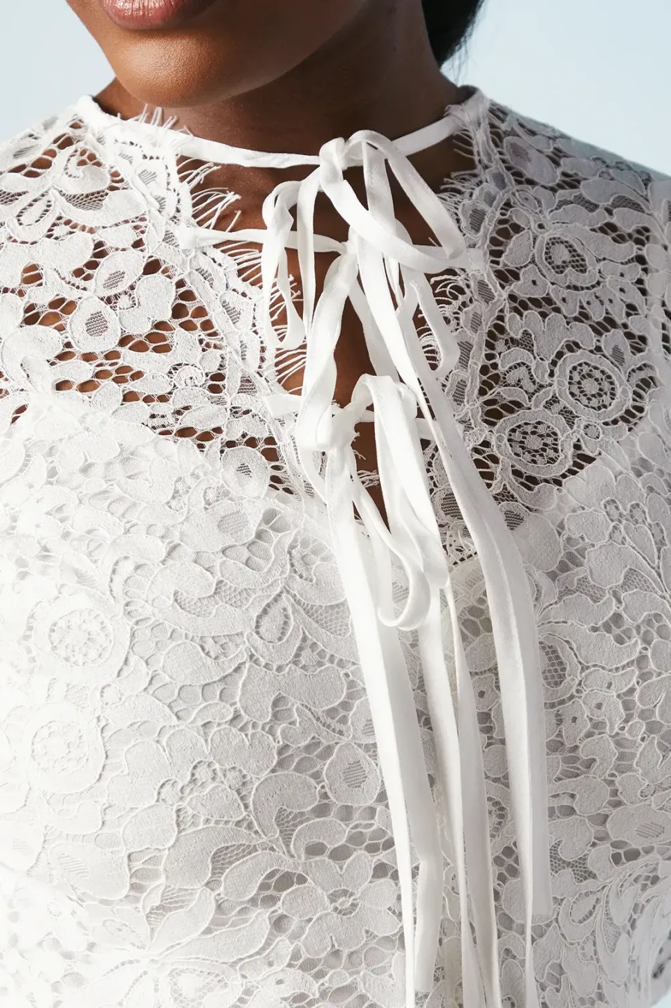 Long Sleeve Lace High Neck Bridal Mini Dress